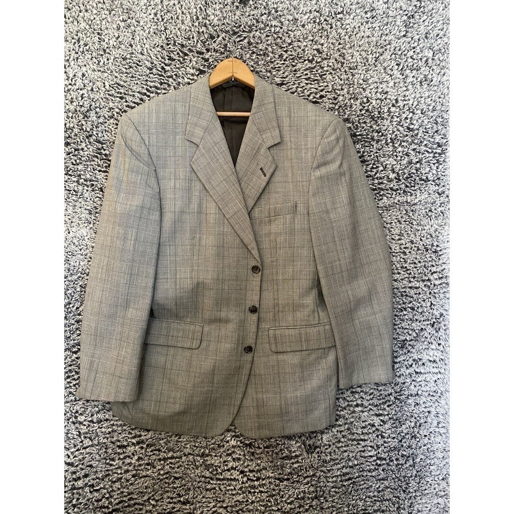 Men's HARDY AMIES Plaid color 44R Blazer Jacket Sport coat 3 Buttons